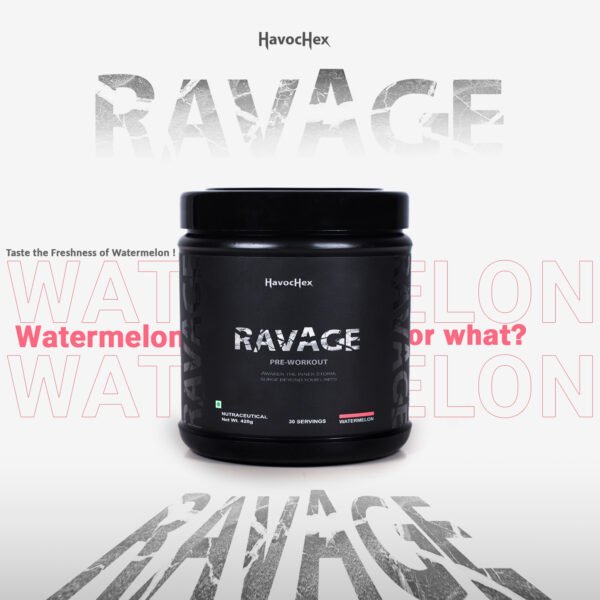 Ravage Preworkout Banner featuring explosive energ