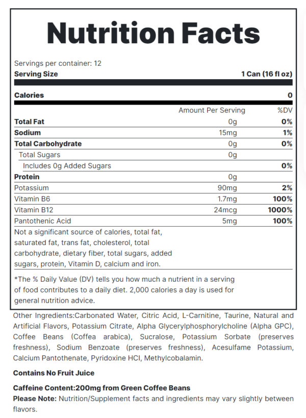 Natural ingredients in HavocHex energy drink for enhanced performance